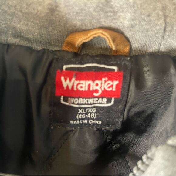 Wrangler Workwear Duck Canvas Hooded Quilted Chore Barn Coat, western Jacket, XL - Picture 9 of 11